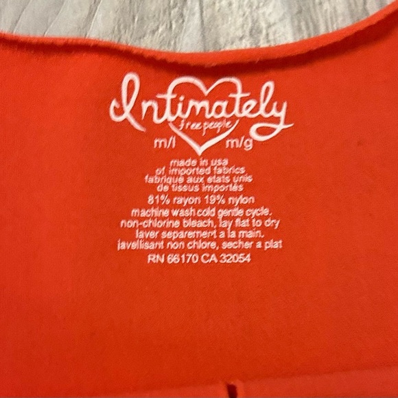 Free People Intimately Free Orange Lycra Stretch Top Decorative Perforations M/L - Picture 4 of 6